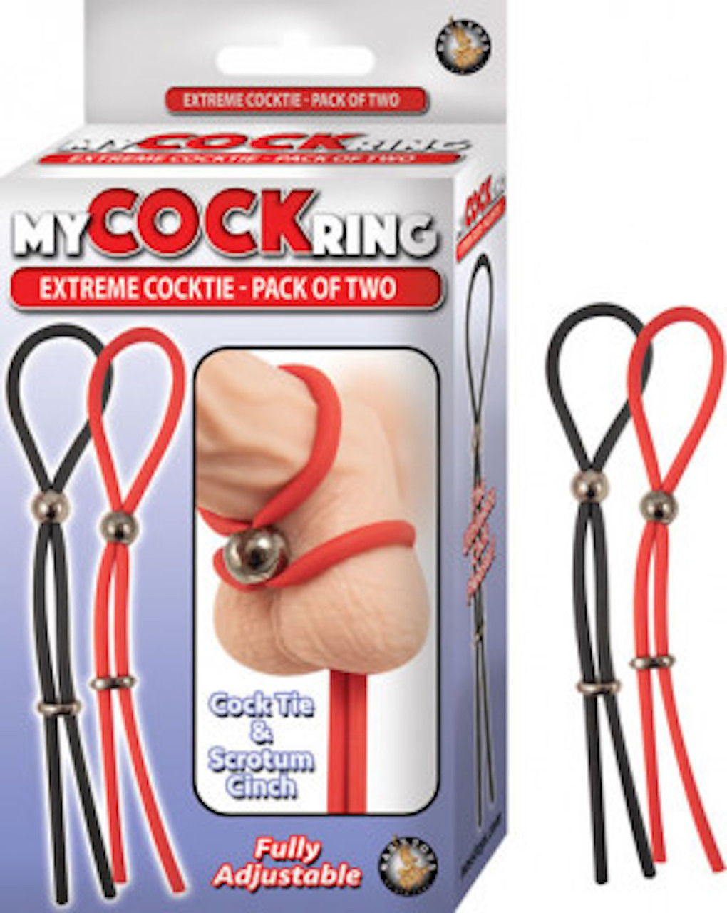 My Cockring Extreme Cocktie-Pack of Two - Black/ Red