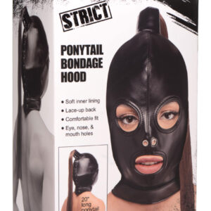 Ponytail Bondage Hood - Black