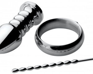 Zeus Deluxe Series Voltaic for Him Stainless Steel Male E-Stim Kit
