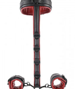 Saffron Neck and Wrist Restraint - Black/Red
